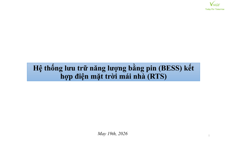 Hệ thống lưu trữ năng lượng bằng pin (BESS) kết hợp điện mặt trời mái nhà (RTS) 