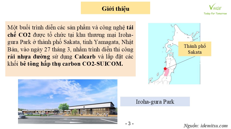 Giới thiệu Sản phẩm và Công nghệ Tái chế Cacbon tại Khu Thương mại Inoha-gura Park 