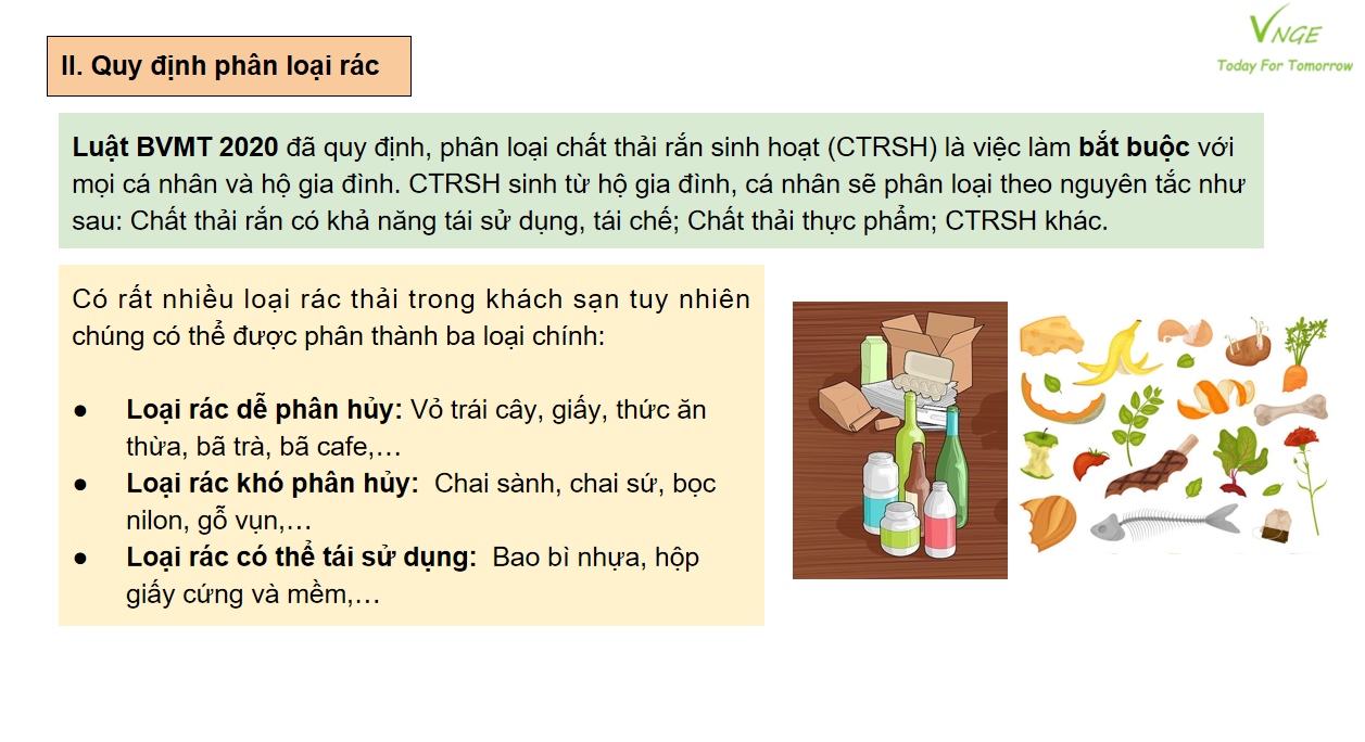 GIẢI PHÁP PHÂN LOẠI RÁC TẠI CÁC KHÁCH SẠN 