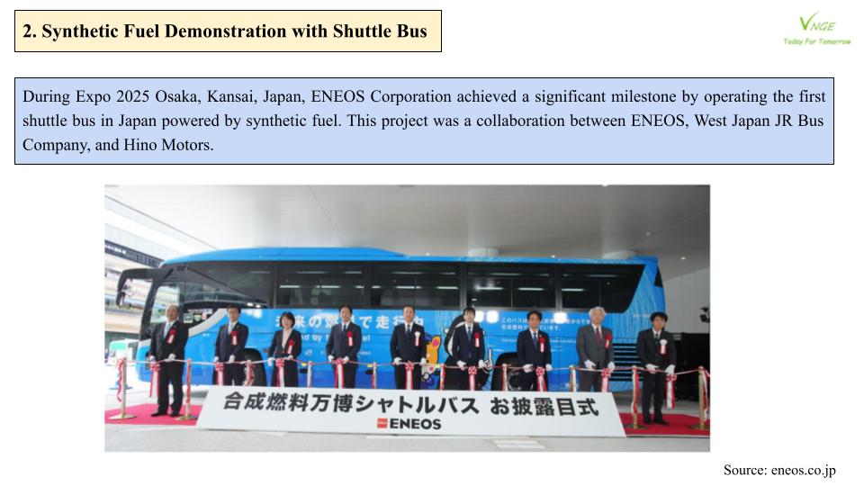 Synthetic Fuel Demonstration with Shuttle Bus in Japan 