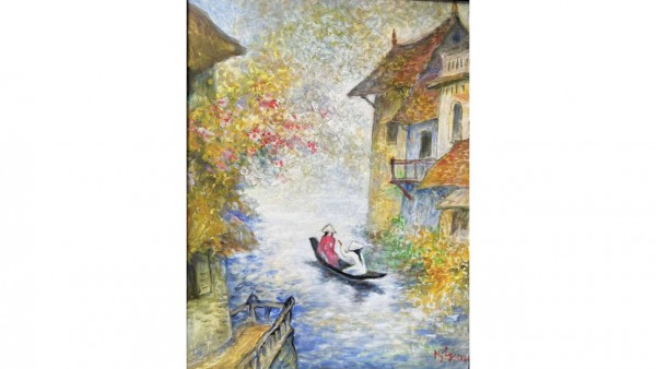 Dốc Tam Đa.<br> (50cm x 70cm) <br> Sơn dầu (2021) <br> Hà Mỹ Lý (1946-)